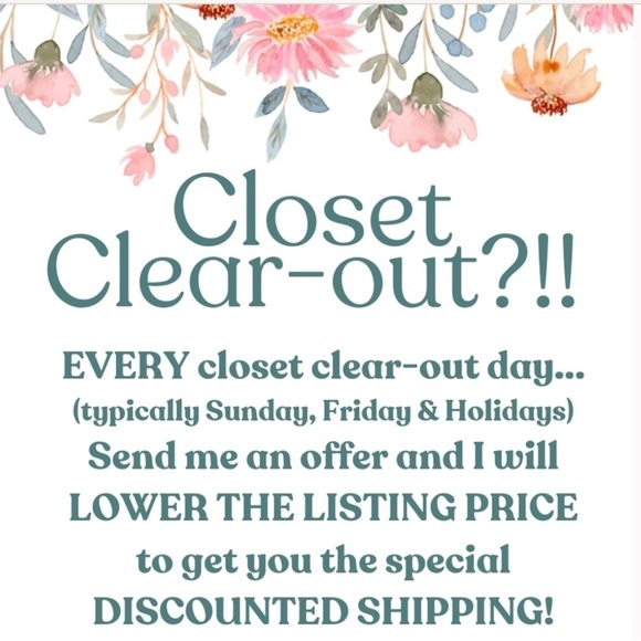 Get a minimum 10% off and Reduced Shipping on Closet Clearout (CCO)Days - Picture 1 of 1